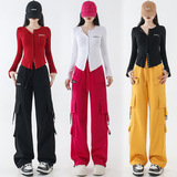 2025 весна и летняя танцевальная костюм Новые жареные уличные топы фитнес -упражнения спортивные спортивные танцевальные костюмы на открытом воздухе.