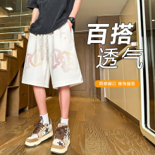 夏季薄款运动短裤男孩12岁青少年初高中学生15宽松休闲五分裤子16
