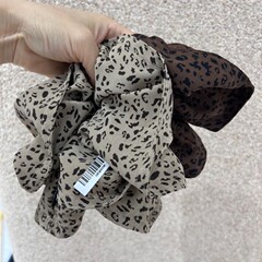 22cm直径豹纹大肠发圈~早秋新款！甜酷y2k辣妹超大号低马尾发饰女