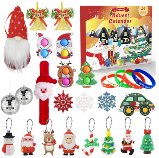 Caja ciega de Navidad transfronteriza Regalo de fiesta para niños Descompresión DIY Desgarrado Calendario de cuenta regresiva Caja ciega Juguetes navideños