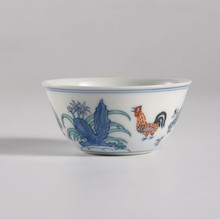 景德镇功夫茶具主人杯单杯明成化斗彩鸡缸杯 涂杏花非遗传承人