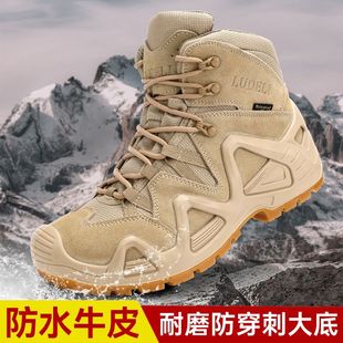 New Combat Training Boots for Men, Professional Waterproof Outdoor Mountaineering Breathable Hiking Desert Mid-Top German Tactical Boots