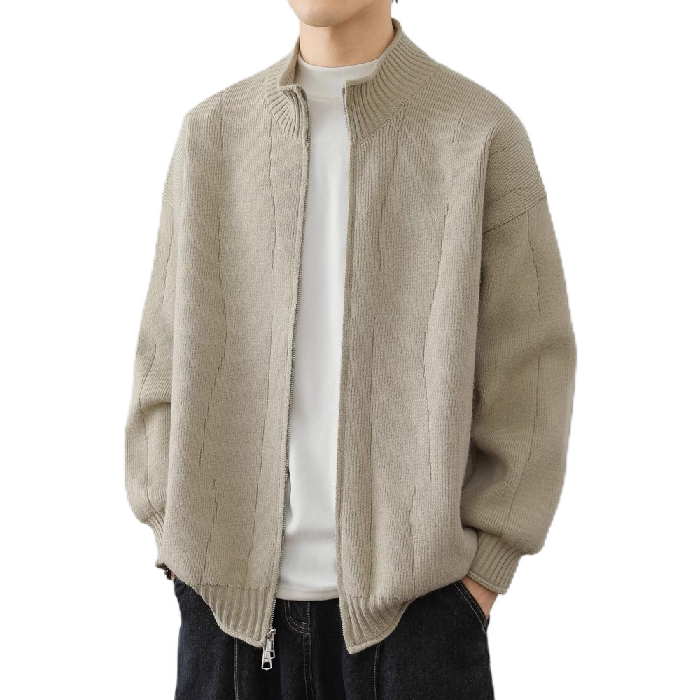 Explosiones transfronterizas de tamaño europeo jersey de punto suéter cardigan chaqueta con cremallera otoño invierno fábrica de calor al por mayor