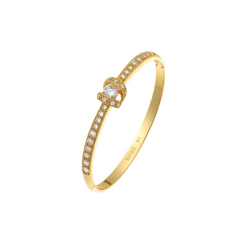 Xuping joyas europeas y estadounidenses joyas transfronterizas brazaletes de aleación simple pulsera de latón invierno pulsera joyas mujeres al por mayor