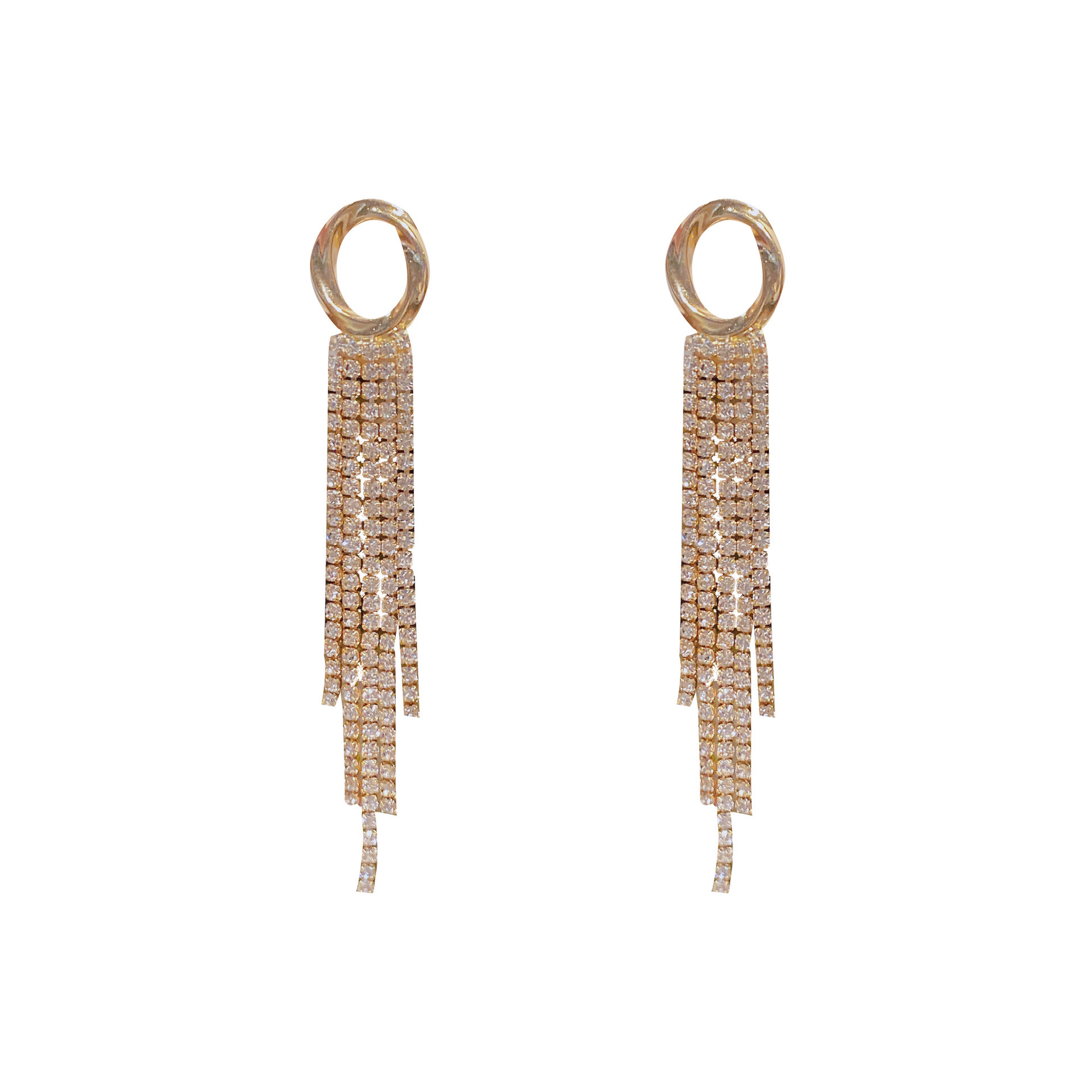 fashion tassel inlaid zircon earrings simple alloy earringspicture5