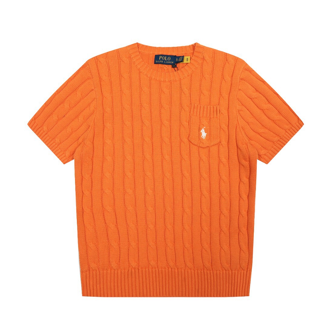 Ralph Lauren trikotaj sviter, yuvarlaq boyun, qısa qol