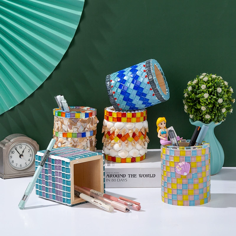 Набор для творчества: подставка для ручек из мозаики, развивающий подарок для учащихся начальной школы, подарок на день рождения, керамический органайзер для ручек, DIY-подарок