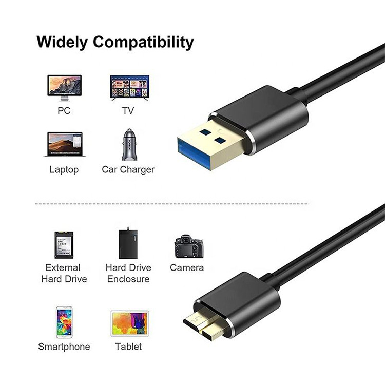 Customized Usb3.0 Am to Microb High-Speed Usb3.0 Mobile Hard Disk Tv Data Cable Lightning Transmission