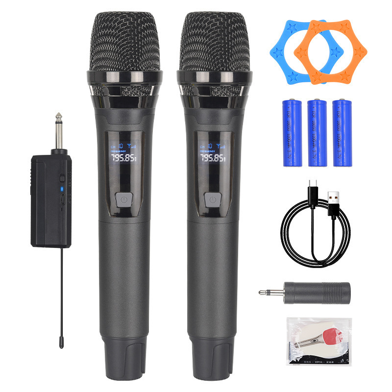ワイヤレスマイク充電タイプ1モップ2家庭用KTVサウンドカード舞台生放送k歌2.4G専門手持ちマイク|undefined