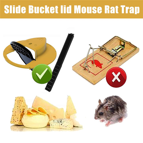 Cross-border mousetrap Slide Bucket Lid bucket lid mouse trap Rat Trap automatic reset mousetrap