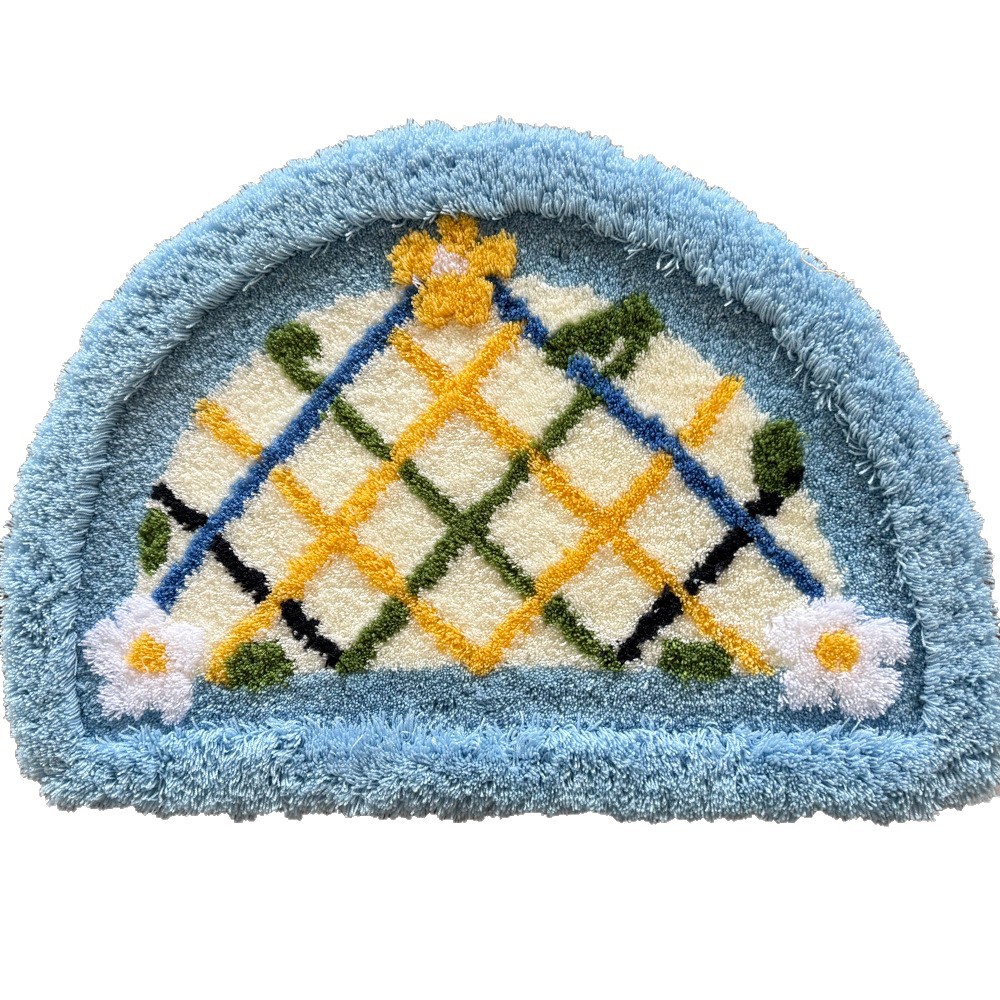 Inodoro esterilla semicircular cuadrilátero pastoral esterilla de baño esterilla de suelo absorción de agua esterilla de piso de uso repetido