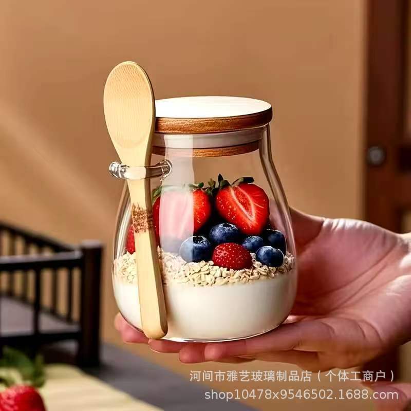 Instantáneo de alto contenido de borosilicato de vidrio con cucharas de granos de té sellado tanque de almacenamiento de vidrio transparente de varias especificaciones image 7