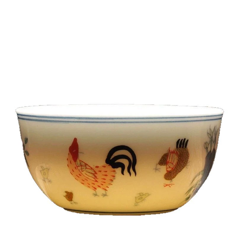 Античная чашка из Фс Ming династии Чэнхуа Доуцай синий цыпленок Jingdezhen Китайская чашка Kung Fu чайный набор расписная мастерская чашка чайная чашка