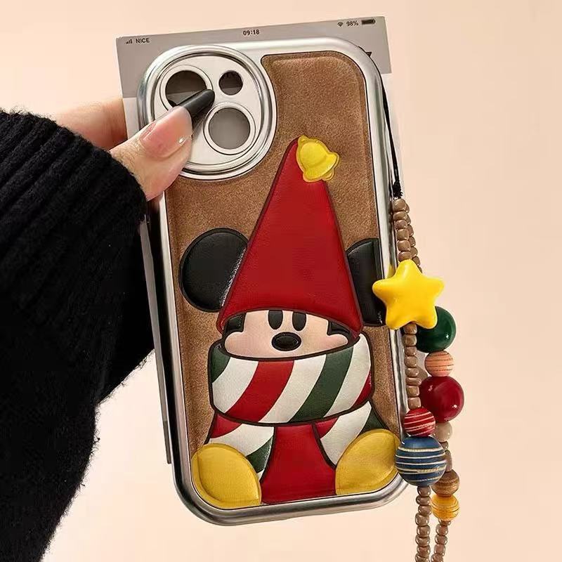 Patrón de piel tridimensional lindo Navidad ins coreano para iPhone16pro Apple 15/14 caja del teléfono móvil pareja 13p