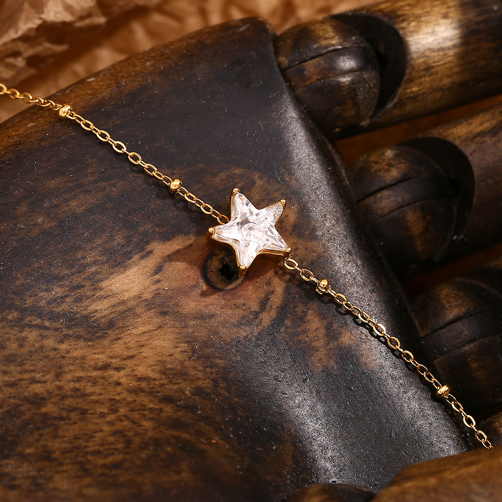 Diamond Five-pointed Star Stainless Steel Bracelet