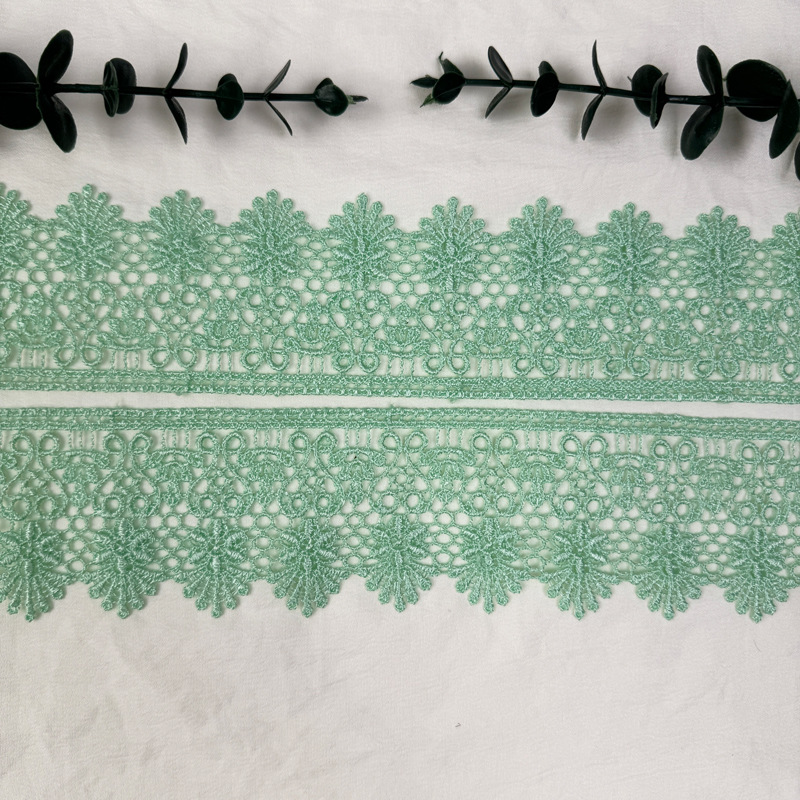 Inventario de 6CM códigos de barras de encaje multicolor ropa infantil cortina de falda para el hogar decoración de encaje accesorios solubles en agua