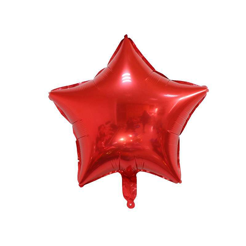 Venta al por mayor de fábrica de 18 pulgadas monocromo en forma de corazón estrella de cinco puntas amor globo de película de aluminio globo de papel de aluminio globo de fiesta de cumpleaños globo