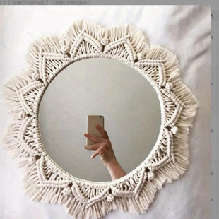 Scandinavian Simia Handmade Ins Woven B&B Living Room Bedroom Room Tapestry Tassel Mirror Home Wall Hanging
