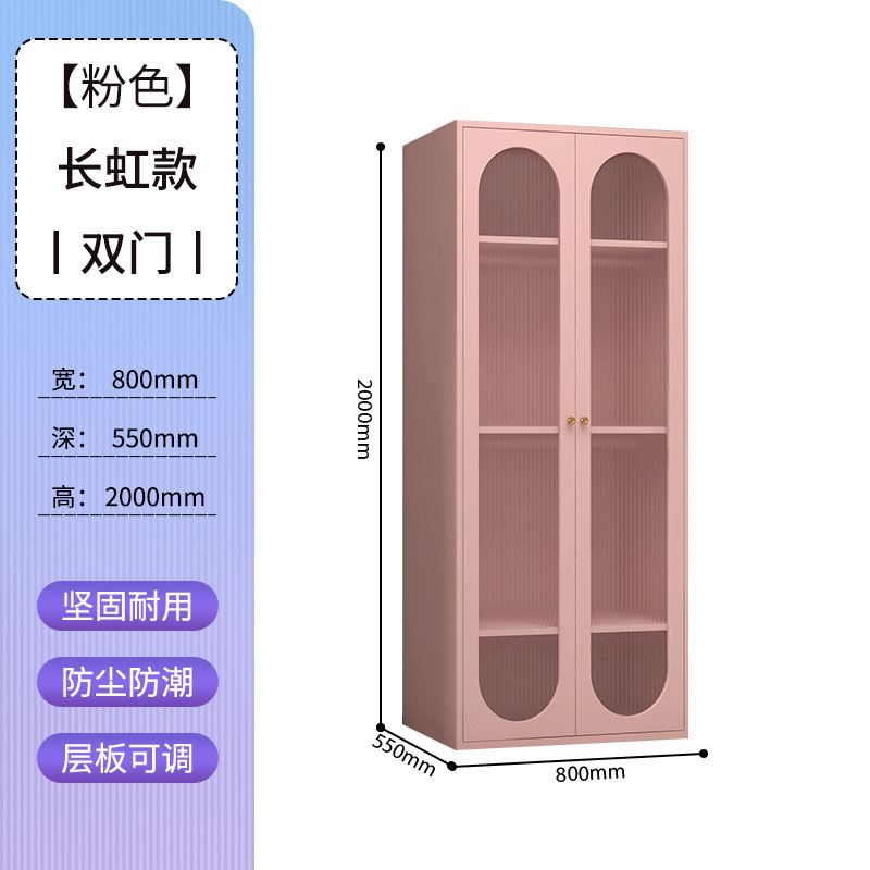 衣柜钢制出租房用彩色衣橱卧室客厅家用铁艺无甲醛简易储物铁皮柜|undefined