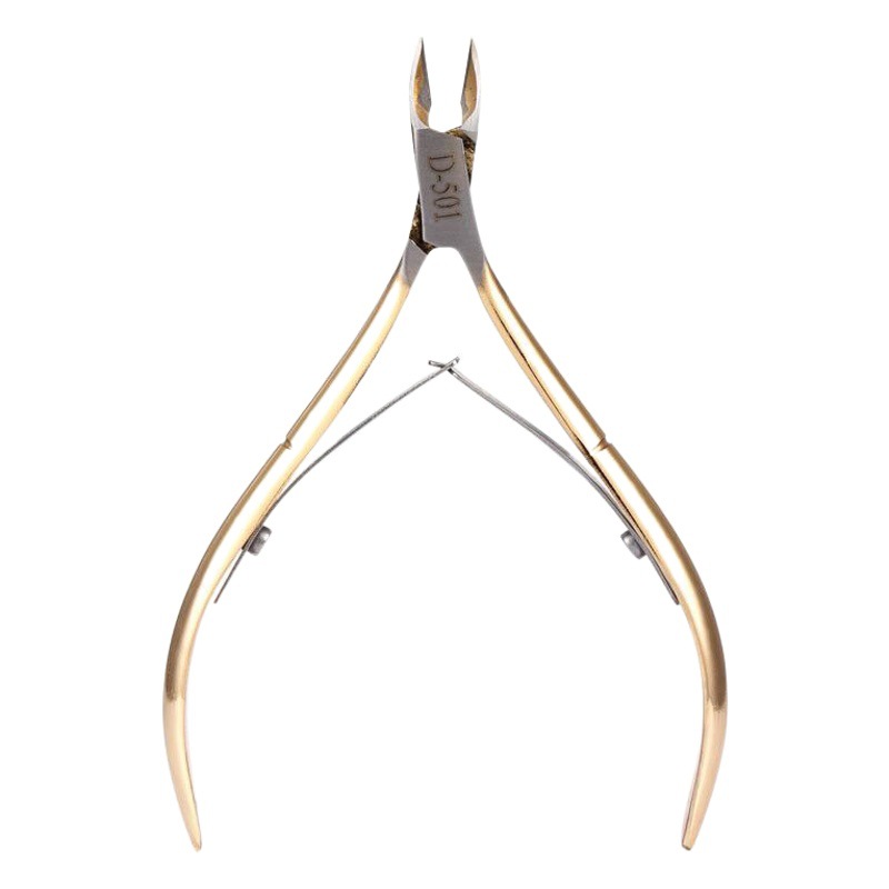 D501 Nail Groove Scissors Gold-Plated Dead Skin Pliers Spot Wholesale Pedicure Knife Beauty Pliers Stainless Steel Double-Pronged Dead Skin Scissors