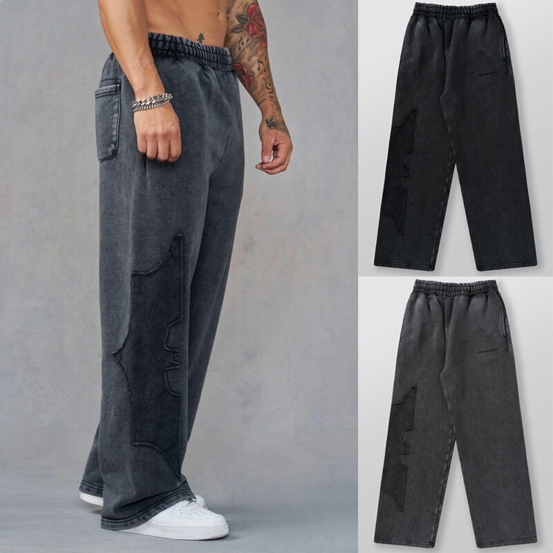 Youngla Collaboration with Batman Men's Sports Pants American Casual Trendy Casual Pants Jogging Fitness Straight-Leg Pants