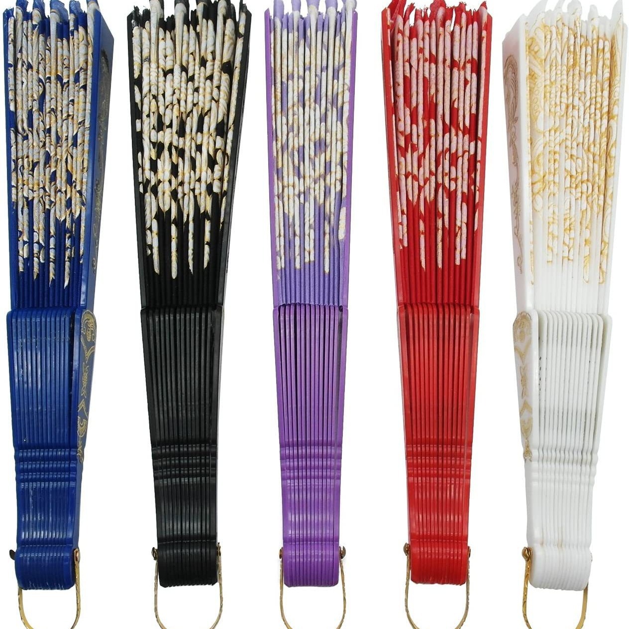 En stock ventilador de baile ventilador de plástico Yongchun ventilador plegable Español ventilador plegable dorado artesanía ventilador Yongchun ventilador