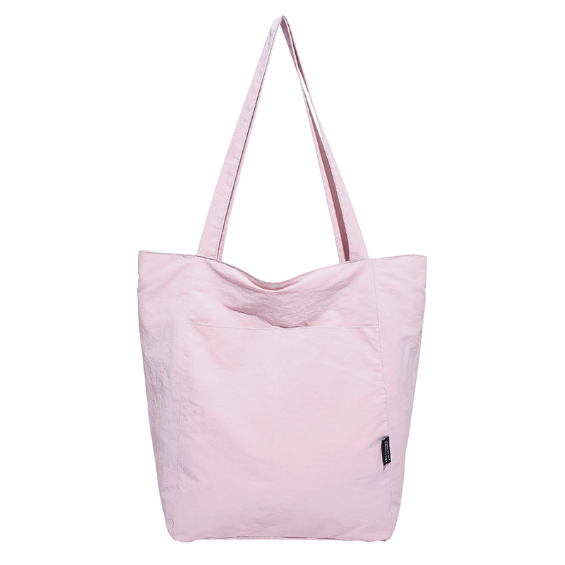 Korean Style Minimalist Solid Color Nylon Canvas Bag For Women, Large Capacity Casual Shoulder Tote Bag, Versatile Commuter Bag - Thumbnail 6