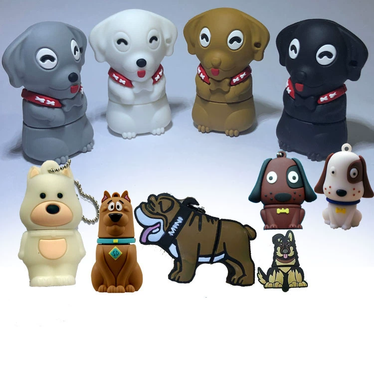 USB флешка, мультяшный робот-пёс, талисман, кукла, игрушка ПВХ, 16Г, 32Г