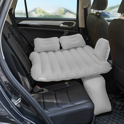 Vehicle-mounted inflatable bed inflatable bed car rear folding - two-seater-flocked-gray