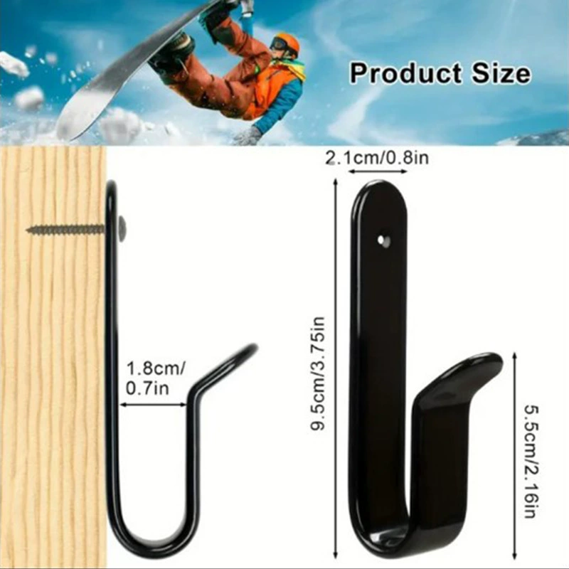 Настенный кронштейн для лыж, досок для серфинга и скейтбордов, металлическая стойка для хранения, горизонтальный дисплей для помещений, оптовая продажа