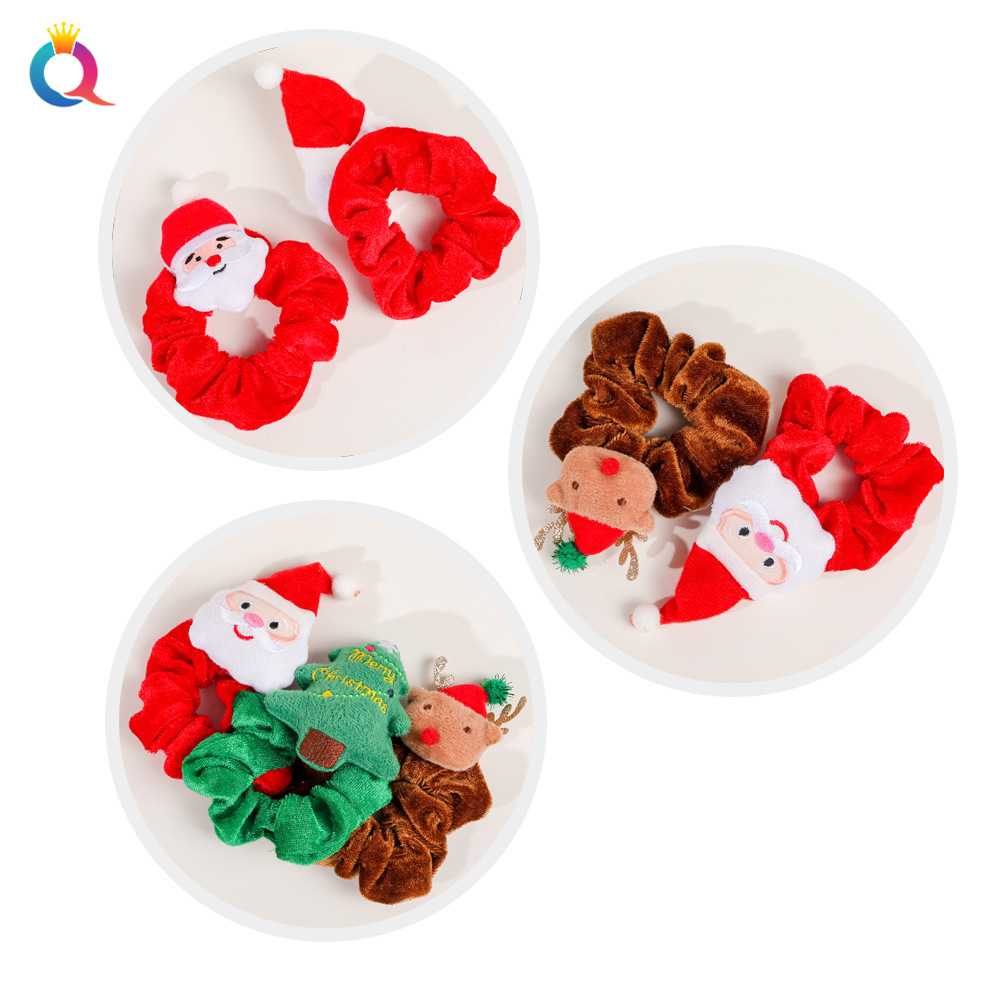 Christmas gift Christmas headdress plush large hair band high-grade hair tie ins large ring_voghion.com