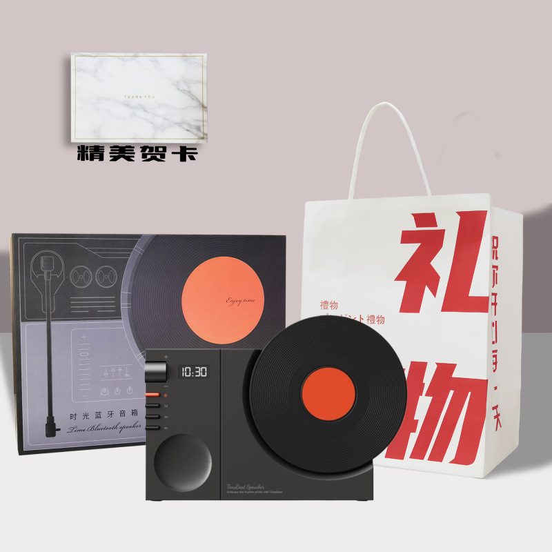 时计ブルートゥース音响レトロレコード机bluetoothスピーカークリエイティブデスクトップhd音质INSレトロブルートゥース音|undefined