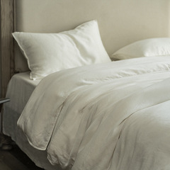 Selected 100-count Lenzing Tencel four-piece set solid color Japanese double-needle sand-washed old-style B&B hotel bedding