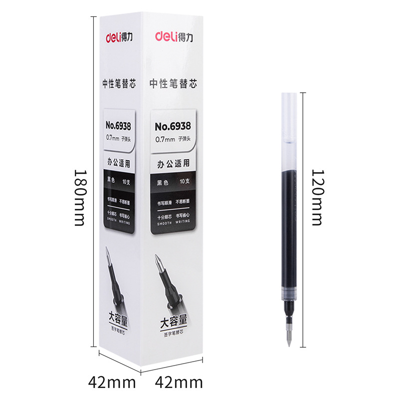 Repuestos para Bolígrafo de Gel 6938 0.7mm 10 Unidades de Plástico Negro image 6
