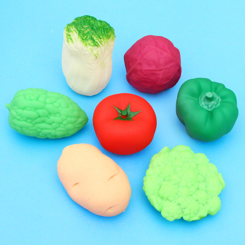Simulated fruits and vegetables pinch and scream toy baby early education kindergarten small gift children's play house toy