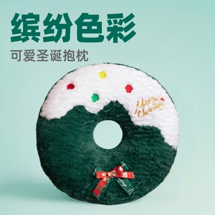 Christmas tree circle holiday decoration gingerbread man pillow plush toy doll set gift box doll gift wholesale