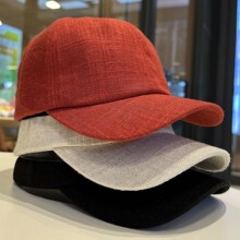100%亚麻材质纯色全麻棒球帽子男女春夏轻薄透气软顶鸭舌帽防晒遮