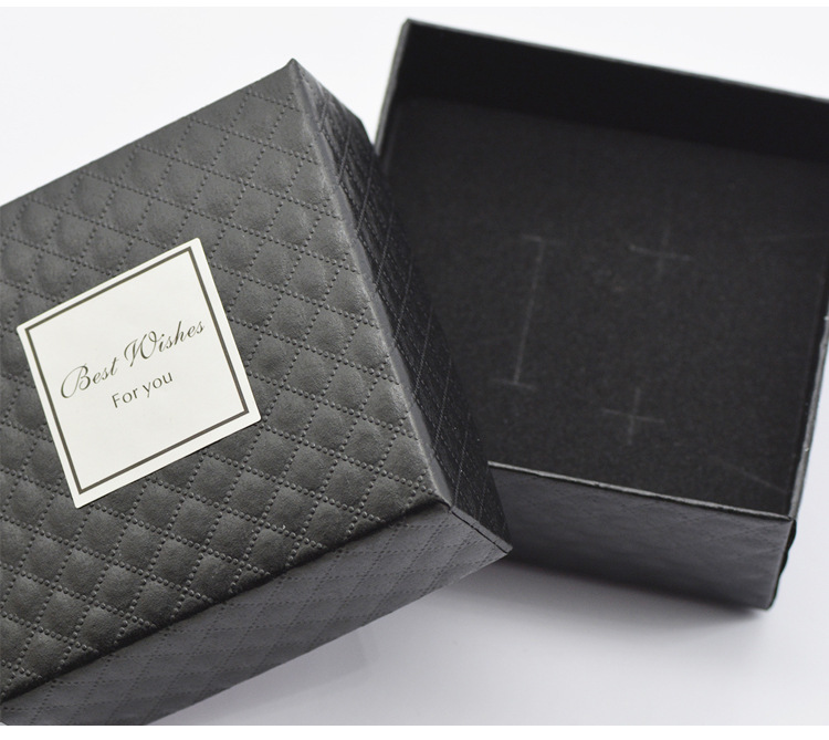English Black Small Square Box Jewelry Box Gift Box