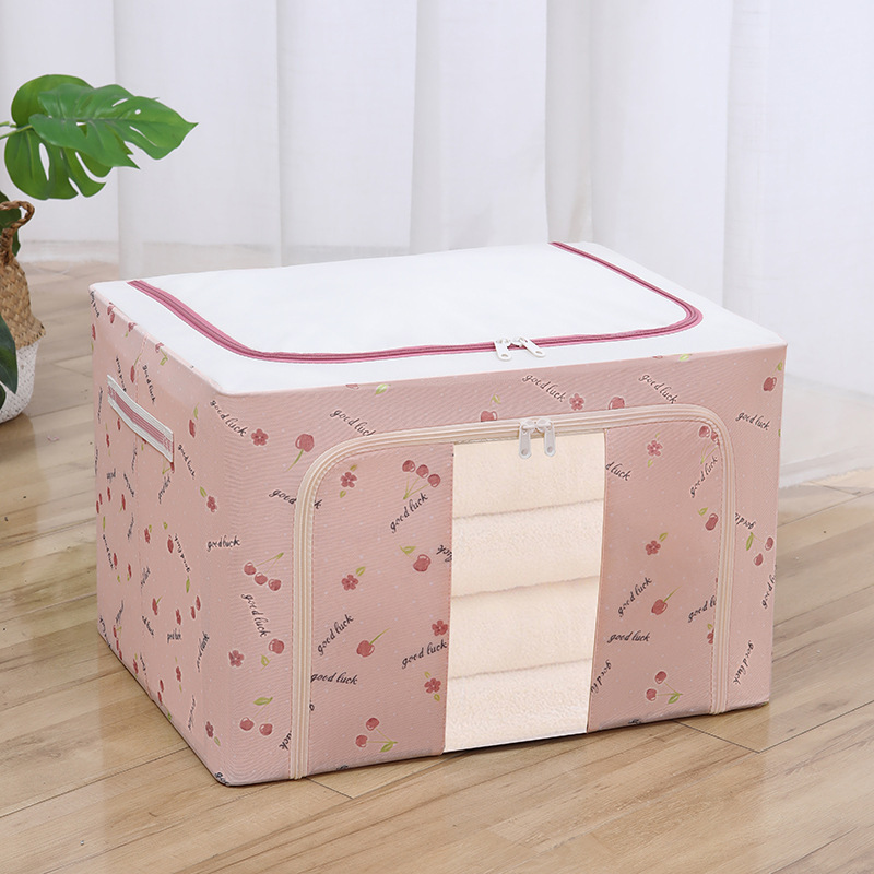 Caja de almacenamiento de ropa, caja de almacenamiento de ropa extra grande, cama de tela de Oxford, dormitorio de tela plegable, caja de almacenamiento de marco de acero