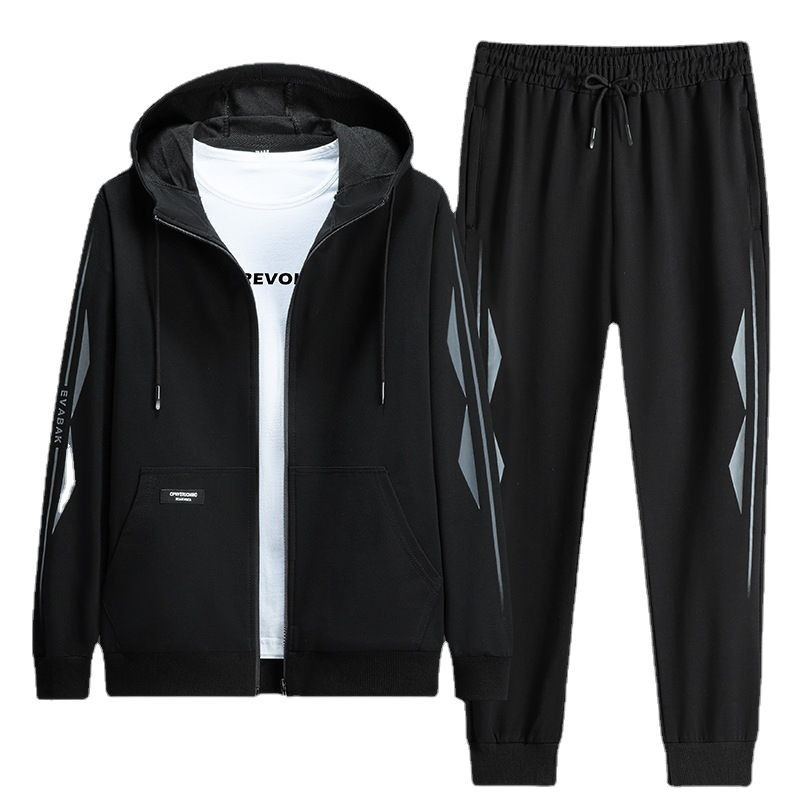 L-8XL más tamaño suéter traje casual de los hombres primavera y otoño traje deportivo juvenil chaqueta suelta con capucha pantalones de los hombres