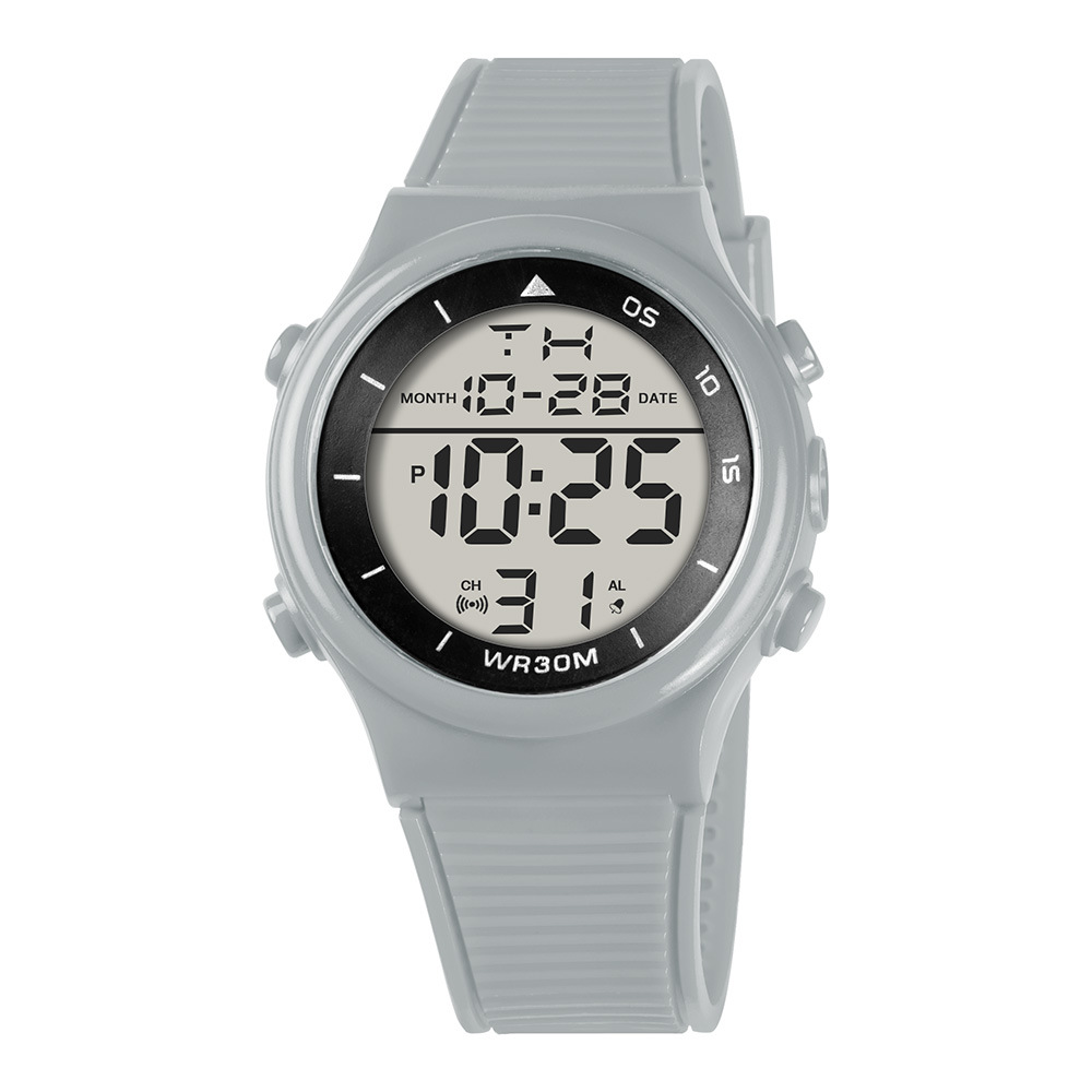 Trendy Junior High School Reloj electrónico de alarma luminoso multifuncional Reloj electrónico de cronógrafo LED de deportes para estudiantes simples