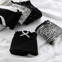 Royal sister style leopard print underwear, feminine and cute, zebra pattern cotton, comfortable and breathable mid-waist briefs 3130