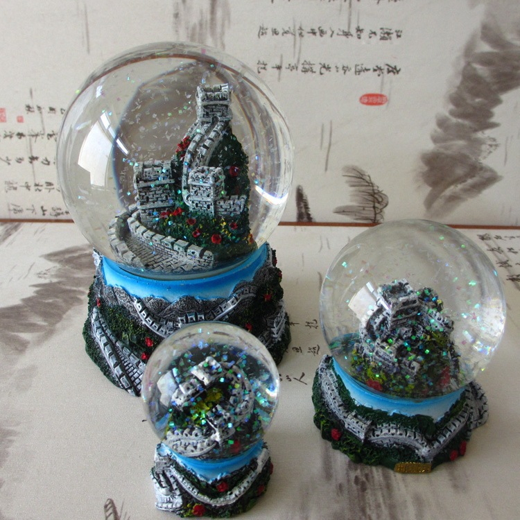 Micro-Landscape Great Wall Crystal Ball Ornaments Tourist Attractions Commemorative Gifts Home Decoration Resin Craftsmanship