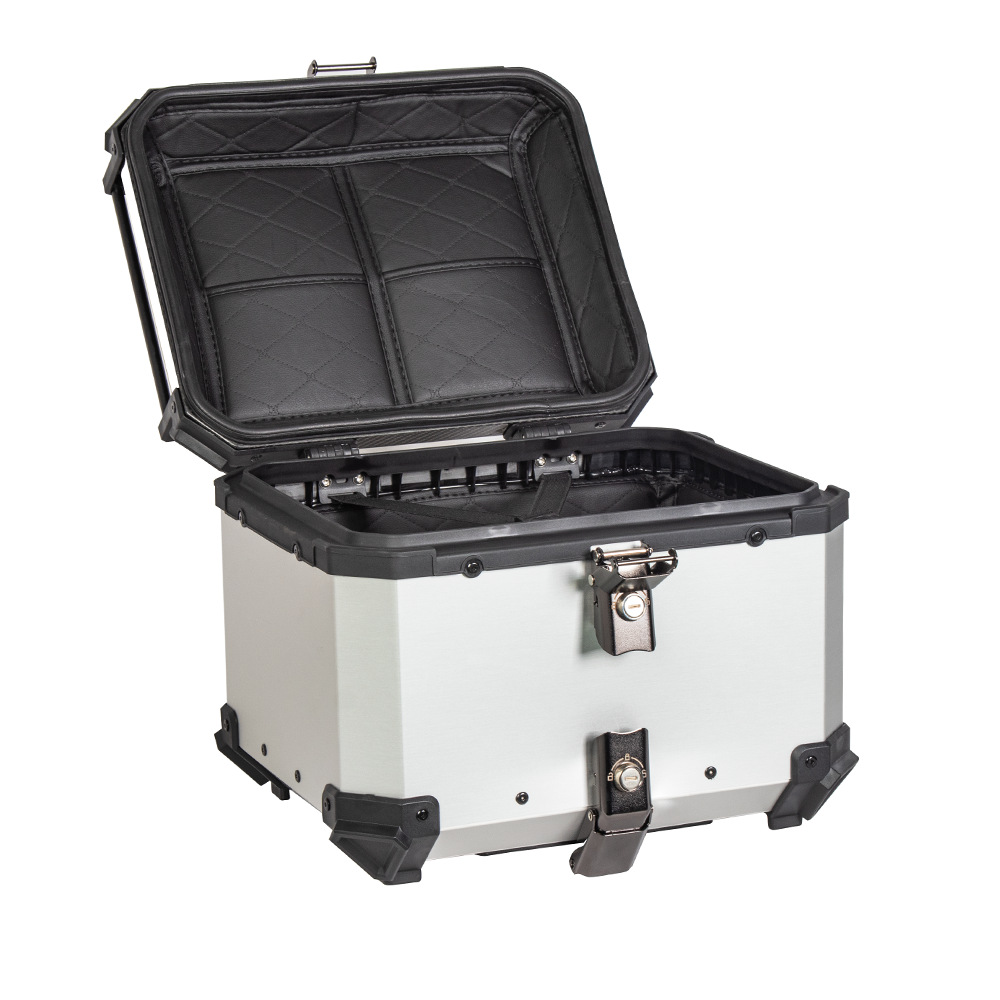 45L fibra de carbono cubierta superior de aleación de aluminio de liberación rápida equipaje de almacenamiento eléctrico motocicleta tronco
