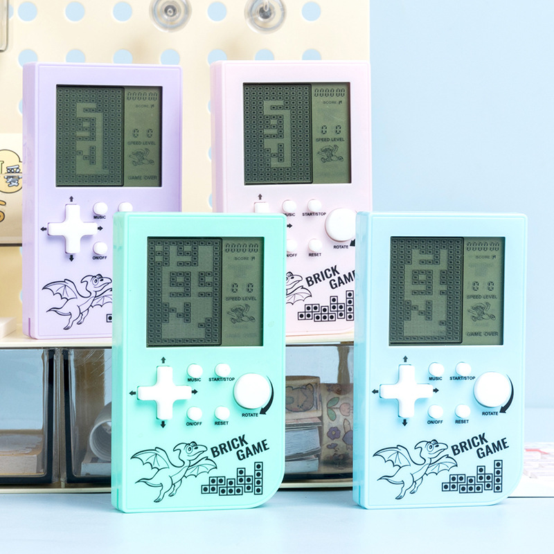 Cross-Border Handheld Large-Screen Electronic Game Console Tetris Game Handheld Classic Black and White Screen Decompression Toy