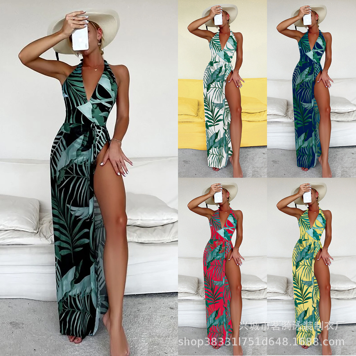 Mingyi de una pieza sexy moda europea y americana impresa vestido grande traje de baño BIKINI traje de baño de tres piezas para mujer