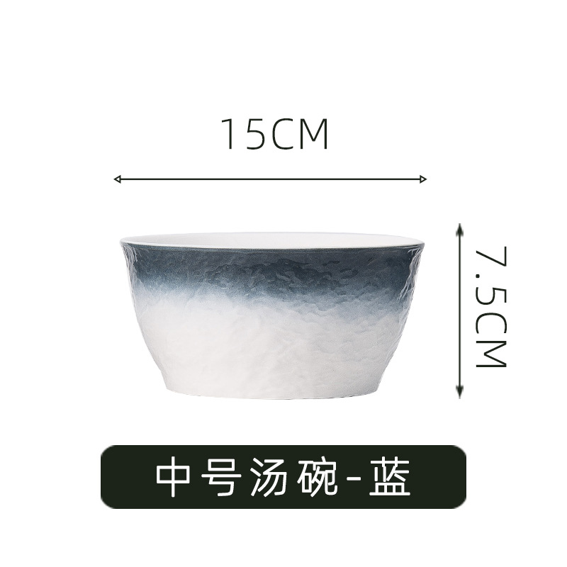 Cuenco y plato de estilo japonés traje de hogar creativo cuenco y plato de cerámica nórdica vajilla traje de lujo ligero cuenco y plato combinación cuenco y plato