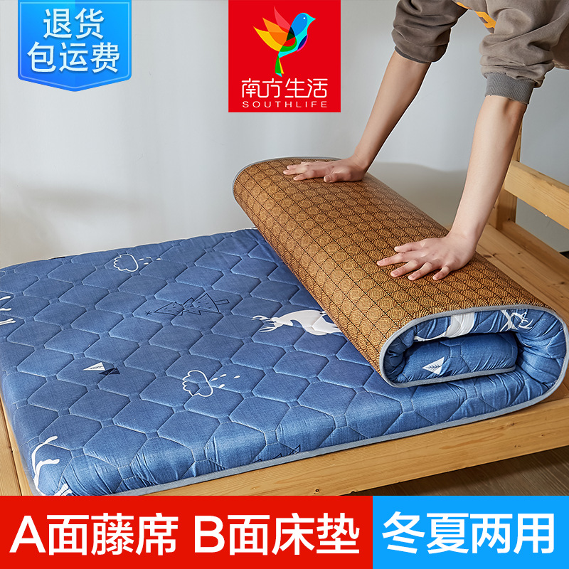 Double-Sided Mat Rattan Mat Mattress Winter and Summer Dual-Use Student Dormitory Bunk Bed Single and Double Soft Mat Mattress Rental Mattress