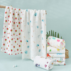 Six-layer gauze bubble children's quilt washed gauze bath towel infant cartoon blanket baby hug quilt cotton towel quilt