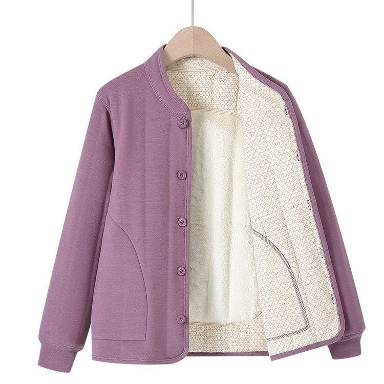 Mom's Cotton-Padded Jacket for Middle-Aged and Elderly Women, with Patches, Fleece-Lined, Thickened, Warm Autumn Coat with Wool Lining, Winter Cotton-Padded Coat for Women Mom's Cotton-Padded Jacket for Middle-Aged and Elderly Women, with Patches, Fleece-Lined, Thickened, Warm Autumn Coat with Wool Lining, Winter Cotton-Padded Coat for Women